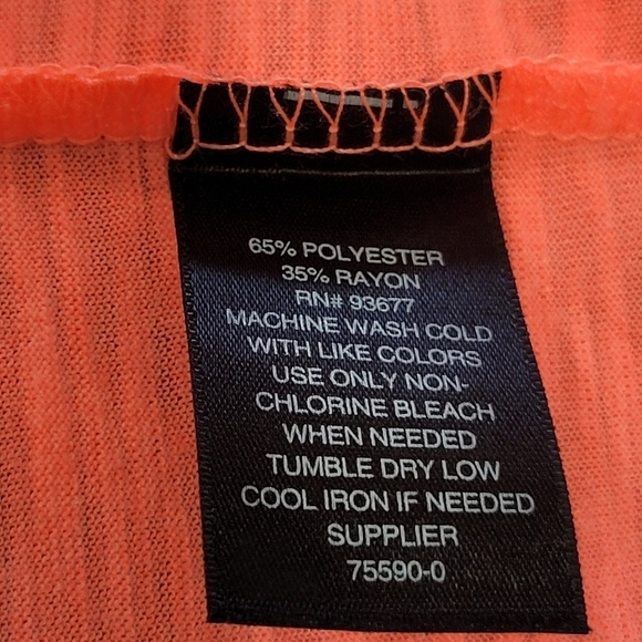 NWT Large Relaxed Fit Neon Coral Open Back Athletic T-Shirt - Picture 5 of 6